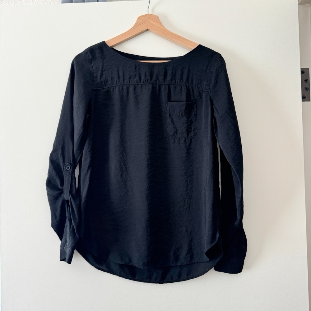 LOFT Ann Taylor long sleeve black shirt